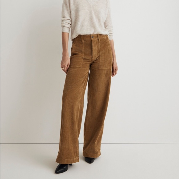 Madewell Pants - Madewell Griff Superwide-Leg Fatigue Cargo Pants in Garment-Dyed Corduroy